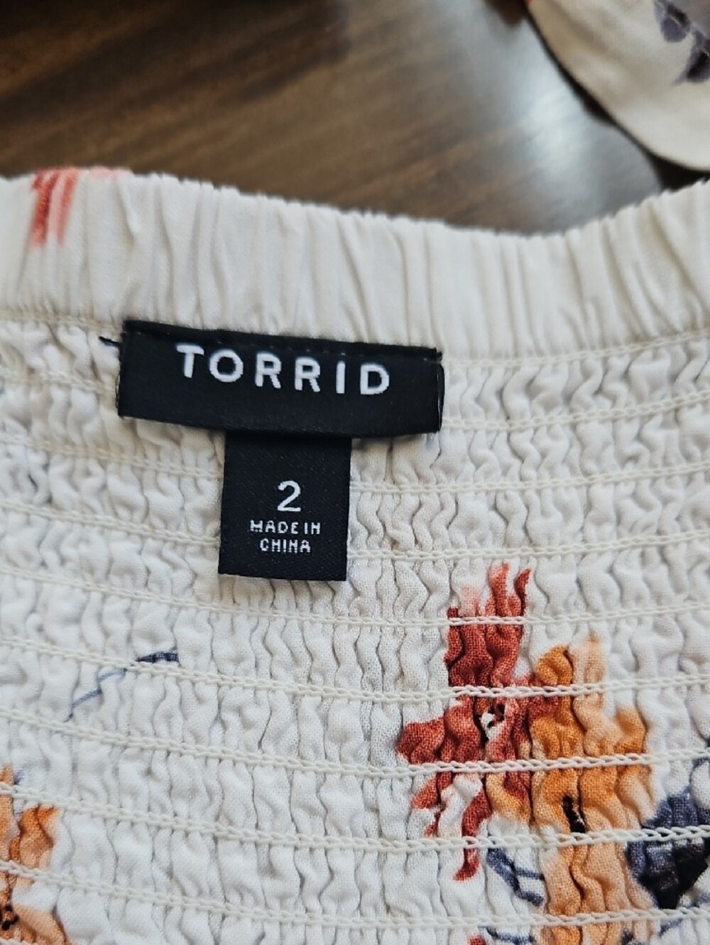 torrid Cream Floral Midi Dress with Orange & Red Flowers - Picture 7 of 8